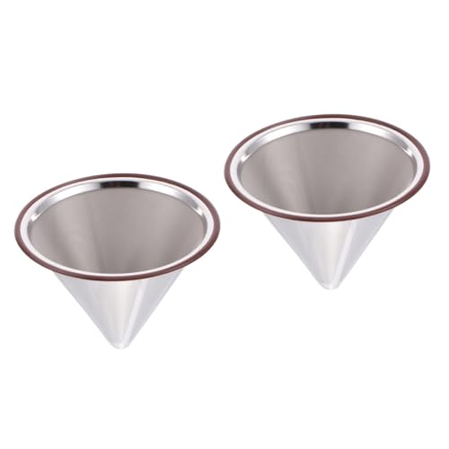 Uonlytech 2pcs Stainless Dripper Dual Coffee Filter Funnel for Easy Brewing Compact Handheld Design for Home and Camping
