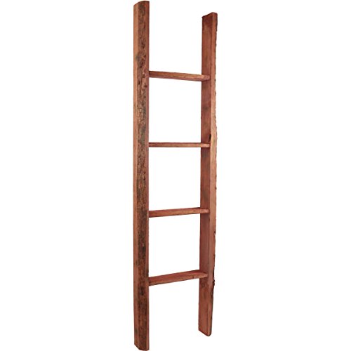 Ekena Millwork DECR015X060X04LDRRD Vintage Farmhouse 4 Rung Ladder, Barnwood Decor