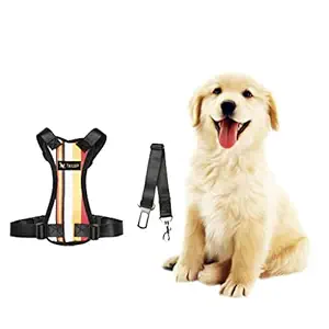 arythe Adjustable Pet Cat Dog Car Seat Belt Restraint Harness Leash Stripe_L