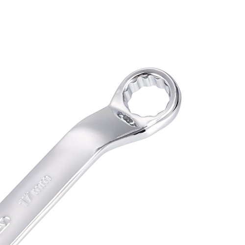 Uxcell 14Mm X 17Mm 12 Point Offset Double Box End Wrench Polished Finish, Cr-V #TOP3