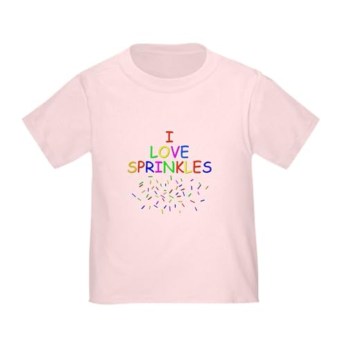 CafePress I Love Sprinkles Toddler T Shirt Toddler Graphic Tee, 100% Cotton Pink