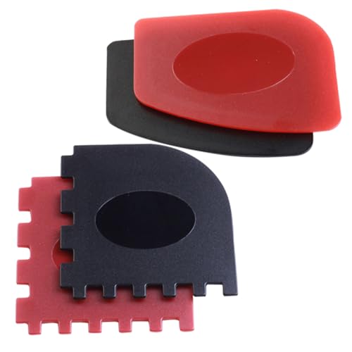 DECOMELODY 4Pcs Durable Pan Scraper Ergonomic BBQ Grill Tool with Serrated Edge for Easy Removal for Cast Pans and Griddle Slip