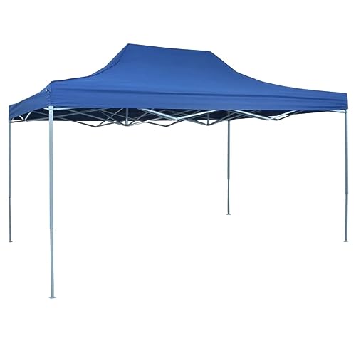 Tente de fête pliante 3x4 m XJBTBA bleu acier pavillon de jardin pour réception camping