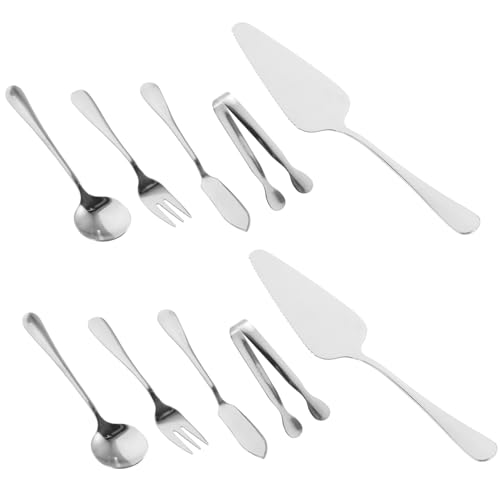 MAGICLULU 16 Piezas Herramienta Para Hornear Herramienta Para Dividir Pasteles Bandeja Condimento Cocinando Suministros Para Pasteles Palillos Servicio Bufé Bochas Cuchara Acero Inoxidable