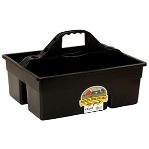 Little Giant® Plastic DuraTote | Horse Grooming DuraTote | Durable Tote Box Organizer with Easy Grip Handle | Extra Thick Sidewalls | Black