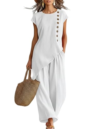 Trajes de verano de 2 piezas para mujer con dobladillo asimétrico elegante