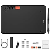Mesas Digitalizadora VEIKK VO1060 Tablet gráfico Voila L 25,4 x 15,2 cm, tablet de arte digital com 4 teclas de teclado personalizadas substituíveis, para Windows/Mac OS/Linux/Chromebook Andriod
