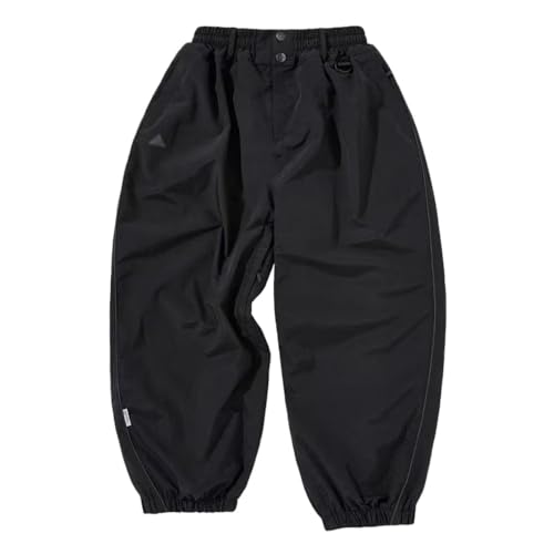 SYJYM Pantalon de ski pour femmes, imperméable, coupe ajustée, vêtement de ski décontracté pour hommes pour activités extérieures, Noir , M