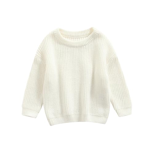 Kid Toddler Girls Boys Sweater 9M-12Y Casual Long Sleeve Crewneck Chunky Knit Pullover Jumper Fall Winter Clothes