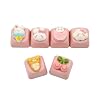 6PCS Cute Custom Keycaps - Cartoon Rabbit Bear Keycap Replacement Key for Cherry MX Mechanical Keyboards, Decoration for Computer Gaming Keyboards