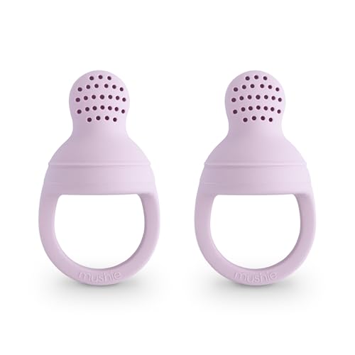 Image of mushie Silicone Baby Fresh Fruit & Food Feeder Pacifier | 6 Months+ (Soft Lilac)