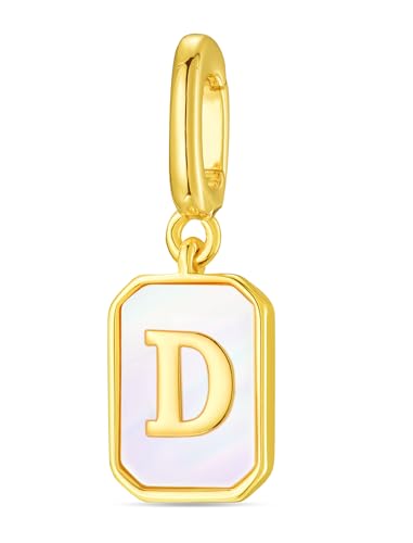 Abalorio de letra inicial dorada con cierre rectangular para collares 2