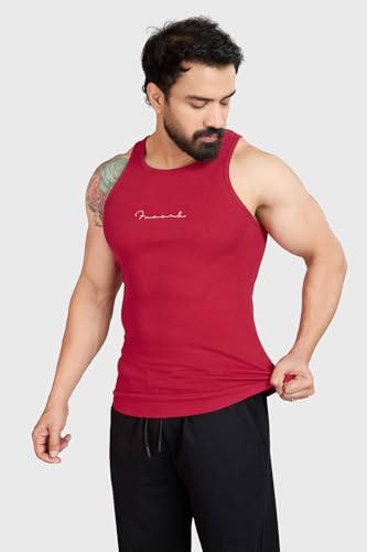 Image of FUAARK Ribbed Slim Fit Gym & Workout Tank for Men's -
