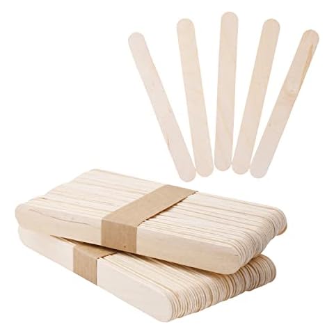 Mandala Crafts 6 Inch Jumbo Wooden Popsicle Sticks for Crafts - 100 Craft Wood Sticks for Food Ice Cream Sticks Tongue Depressors - Waxing Sticks for Hard Wax Paint Cover