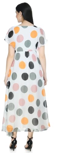 Image of Polka Printed Georgette Dress for Women