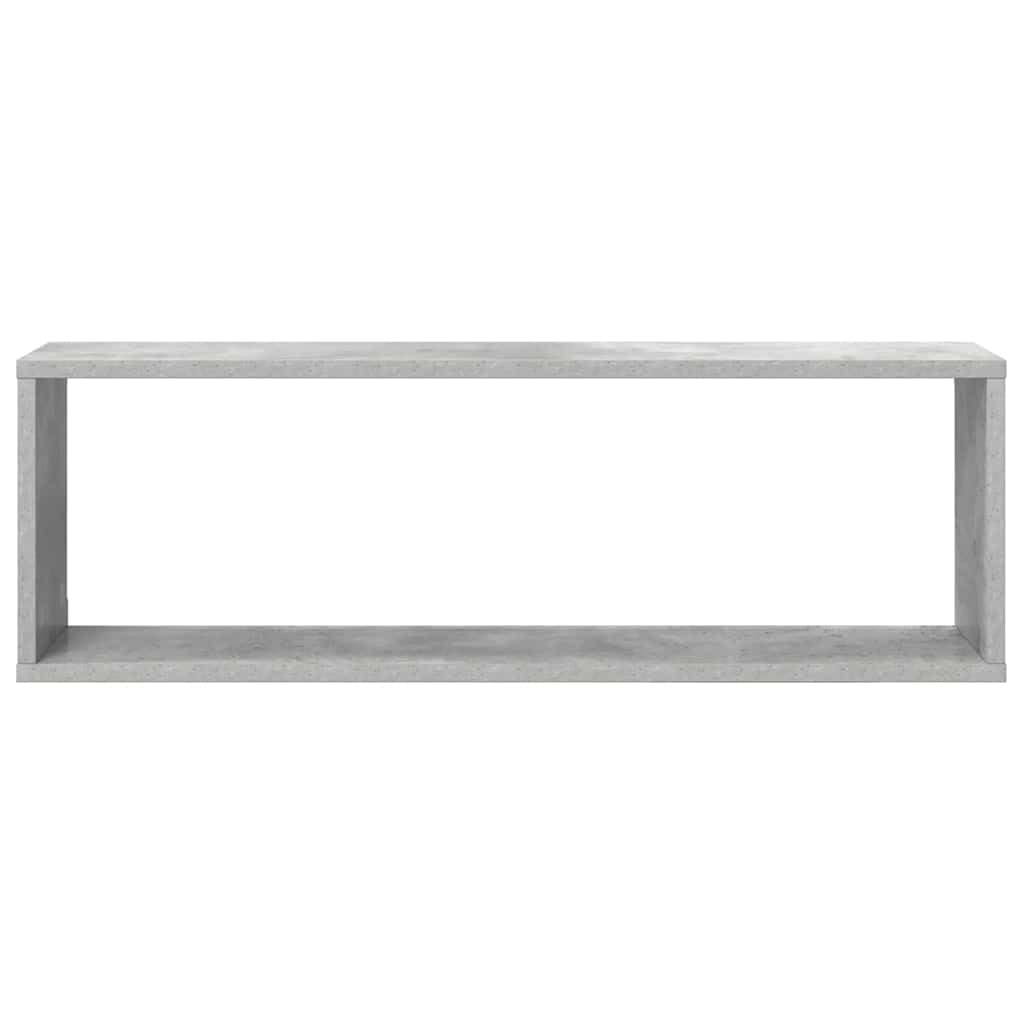 Générique Wandwürfel, 2 Stück, grau, Beton, Holz, Würfel-Design für Bücher, CDs, Blumen, separate oder gemeinsame Montage, einfache und elegante Wanddekoration