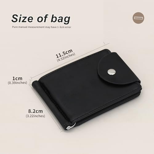 Slim Wallet for Men, Stylish Buckle Men’s Wallets with ID Window and Rear Card Slot, Front Pocket Wallets for Men for Credit Cards, ID Cards, and Cash (Black)2