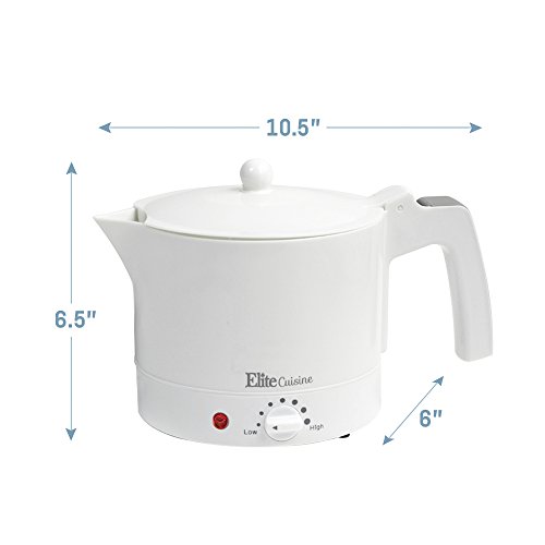 Elite Cuisine EHP-001 Maxi-Matic 32-Ounce (1-Liter) BPA Free Electric Kettle Hot Pot with Egg Cooker and Steam Rack