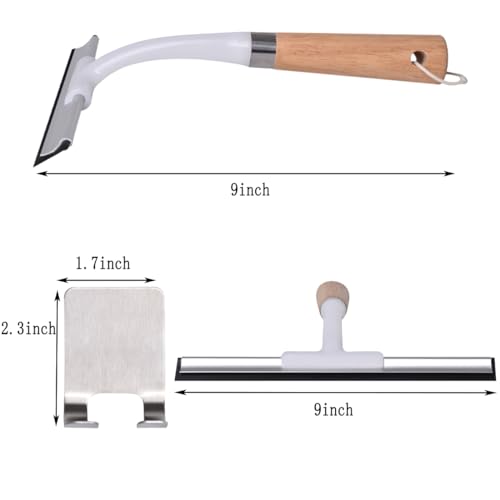 Image of Squeegee for Shower Doors, Bathroom, Glass, Mirrors, Window, Tiles and Car Glass, 9Inch