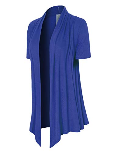 Image of MixMatchy Women's Lightweight Short Sleeve Draped Open Front Cardigan Vest