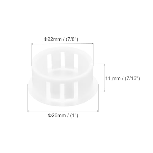 Image of MECCANIXITY 64PCS 22mm(7 /8 inch) White Plastic Hole Plugs, Flush Type Panel Hole Plugs Insert End Caps for Locking Hole Tubes Furniture Cabinet