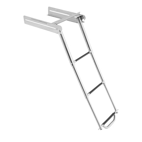 Échelle de bateau pliable en acier inoxydable 304 | Échelle d'entrée pour yacht et bateau pneumatique | Échelle de bain pliable avec capacité de charge de...