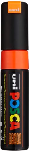 Uni-Ball Posca - Lot de 6 marqueurs pointe large biseautee orange fluo Uni-Ball Posca