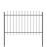 vidaXL Gartenzaun Grau 6.8 x 1.2 m Pulverbeschichteter Stahl, Garten- & Terrassenzaun, stabiler rechteckiger Sichtschutz, Outdoor-Schutz, Abgrenzung für deinen Garten