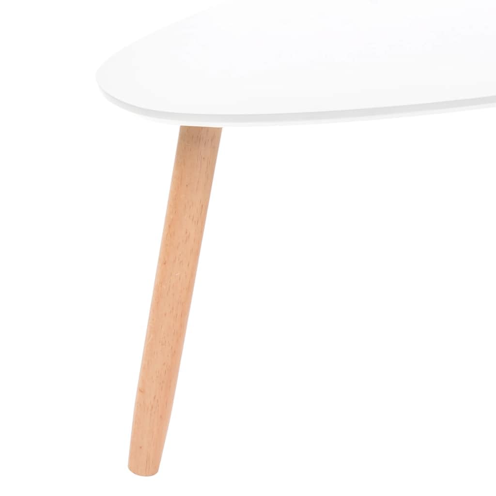 vidaXL 2X Bois de Pin Massif Table Basse Blanc Salon Canapé Table Gigogne
