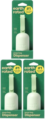 Image of Earth Rated Dog Poop Bag Holder, Durable and Guaranteed Leakproof, Unscented, Dispenser with Starter Roll (Pack of 3)