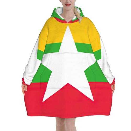 Couverture à capuche adulte Myanmar plaid doux en peluche, cadeau idéal femme