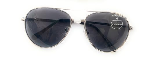 Foster Grant Men's Commander Gun Aviator Bifocal Sunreader