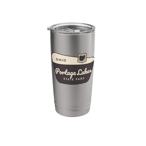 Portage Lakes State Park Ohio Welcome Sign Vacation Stainless Steel Insulated Tumbler