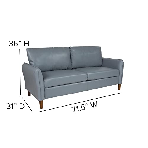 Flash Furniture Milton Park Upholstered Plush Pillow Back Sofa In Gray Leathersoft #TOP2