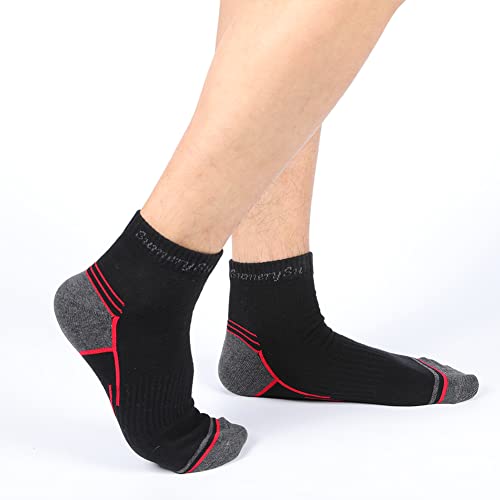 Athletic Socks Men Cotton Striped Sports Running Compression Ankle Casual Sock (5 Pack)3