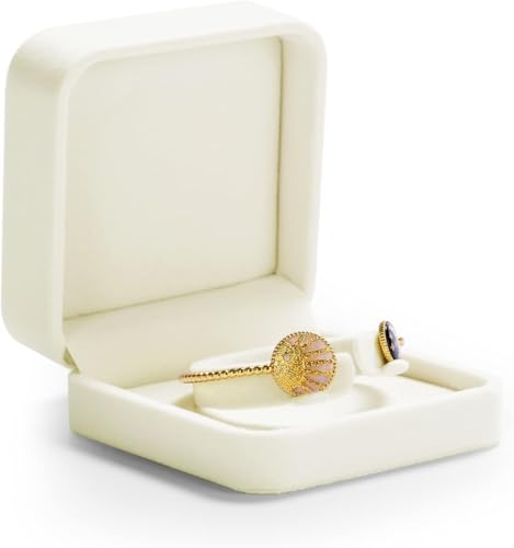 Velvet Bracelet Box Bracelet Gift Box Small Jewelry Gift Box Velvet Interior Bangle Storage for Wedding, Proposal, Birthday Gifts (White)