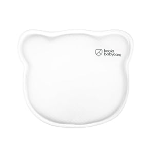 KOALA BABYCARE Babykissen Plagiozephalie, abnehmbar (mit Zwei Kissenbezügen), hilft EIN Plattkopfsyndrom vorzubeugen und zu behandeln. Aus Memory Foam – Weiß – Registriertes Design KBC®