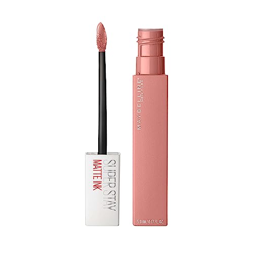 Maybelline SuperStay Matte Ink Batom Líquido Matte Longa Duração 16H com Aplicador Preciso, Não Transfere e Cor Intensa, Acabamento Matte Confortável, Cor 60 Poet Nude Pêssego, 5ml