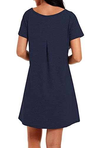 Image of Alaster Women's Casual Summer T Shirt Dress Loose Short Sleeve Tunic Dress with Pocket for Women