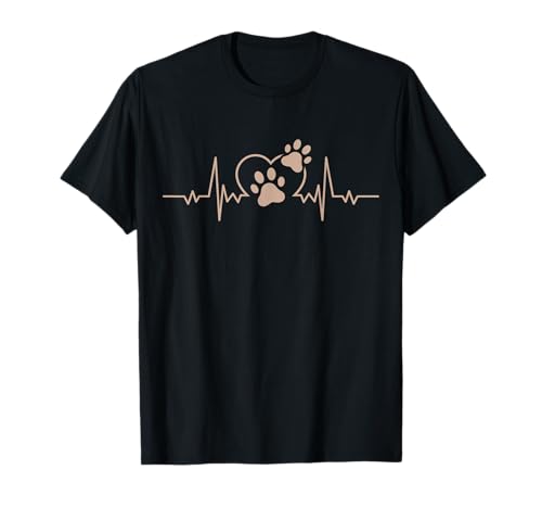 Herzschlag Hunde Pfoten Frequenz Hunde X Herz Hundeliebhaber T-Shirt