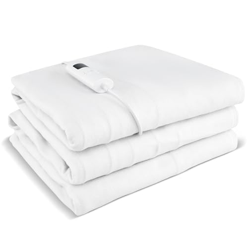 WELLHUT Heated Mattress Pad Twin, Electric Heating Pad, Single Control Bed Warmer with 9 Heat Settings, 9-Hour Selectable Auto Shut-Off, Fast Heating, Soft Extra-Cozy Fabric, Machine Wahsable
