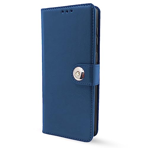Image of Pikkme Realme 11 Pro / 11 Pro Plus 5G / Narzo 60 Pro 5G Flip Cover Leather Finish | Inside TPU with Card Pockets | Wallet Stand and Shock Proof | Complete Protection Button Flip Case (Blue)