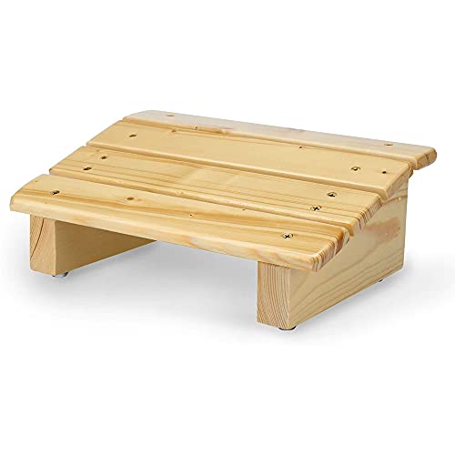 Dantawood Chair Foot Rest for Office in Natural Acacia Wood, Foot Rest Under Table for...