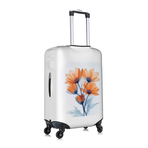 orange daisy flower art Elastic Travel Luggage Cover Travel Suitcase Protective Cover3