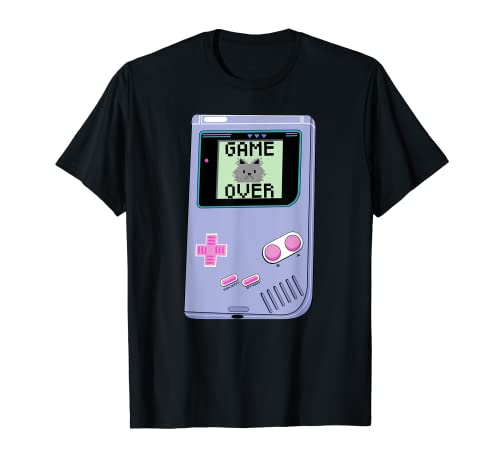 Kawaii Gamer Pastel Goth Game Over Cat Camisa Nerd Regalos Camiseta