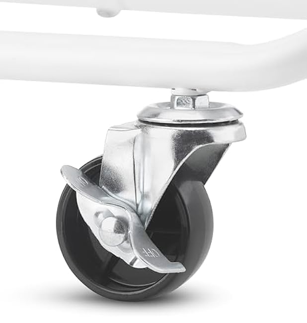 Whitmor 3-Tier Slim Cart - Kitchen, Pantry, Bathroom Rolling Storage Cart - White-lYNTF0WR