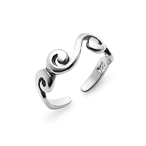Silverline Jewelry 925 Sterling Silver Toe Ring, Infinity Symbol Adjustable Open Toe Ring