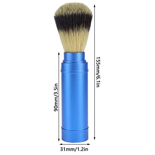 Walfront Shaving Brush, Men Portable Beard Brush Travel Facial Foaming Shaving Brush Grooming Tool Aluminum + Brush Hair Material, Bathroom Supplies - Image 3