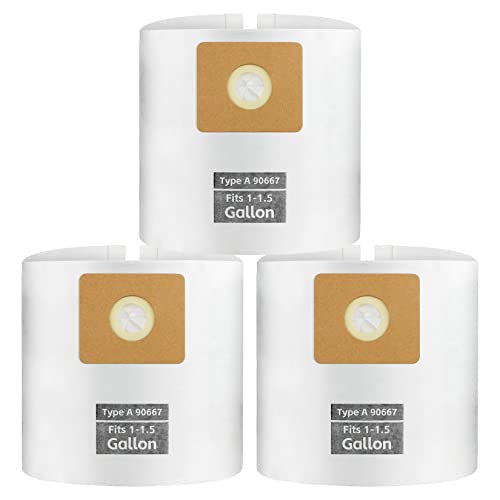 Image of 3 PCS Preferential Set Shop Vac 1-1.5 Gallon Vacuum Bags, ALYYDBG Type A 90667 9066700 9066733 High Efficiency Collection Bags