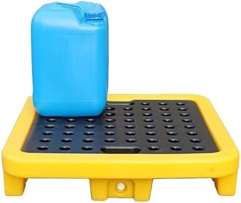 Industrial Spill Containment Pallets – Polyethylene Spill Containment Platforms with Grating for Warehouses, Factories and Garages – Modular Stackability for Paint Drums -72x72x15CM